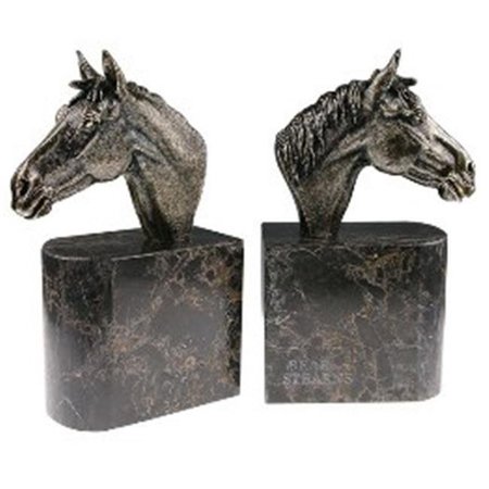 BLUE STONE DESIGNS Bluestone Designs W931-Horsehead Jadestone Bookends - Horsehead W931-Horsehead